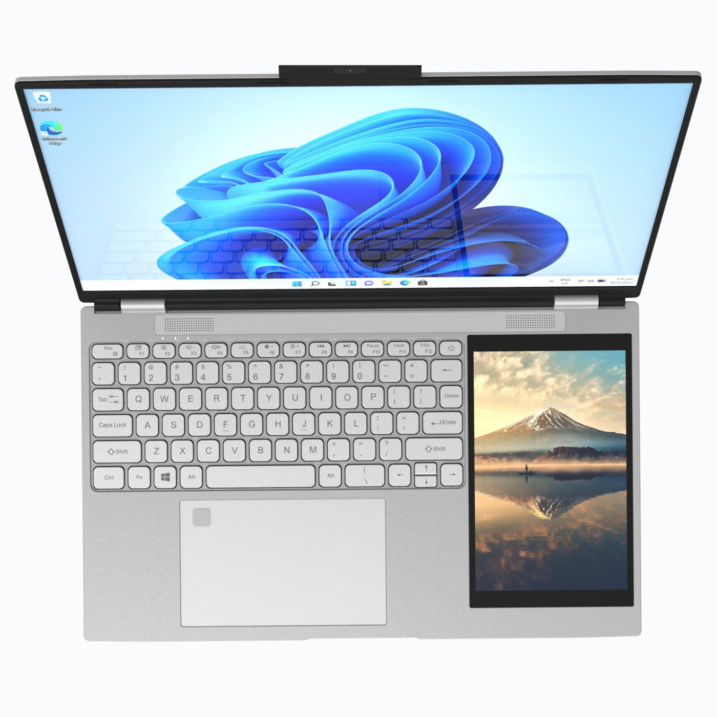 15.6" Laptop IPS Dual Screen 7” Mini Touch Screen Silver (1 TB SSD/ 32 GB RAM) | Intel® N95 CPU, Dual-band 2.4G/5G WIFI BacklitKeyboard | Windows 11 Pro with Mouse