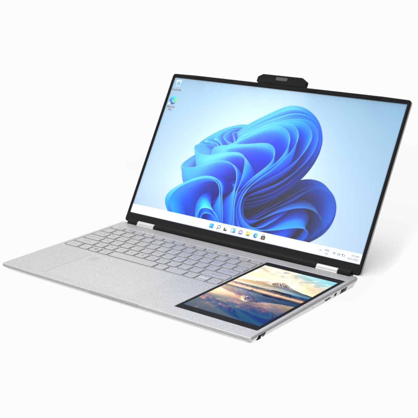 15.6" Laptop IPS Dual Screen 7” Mini Touch Screen Silver (1 TB SSD/ 32 GB RAM) | Intel® N95 CPU, Dual-band 2.4G/5G WIFI BacklitKeyboard | Windows 11 Pro with Mouse