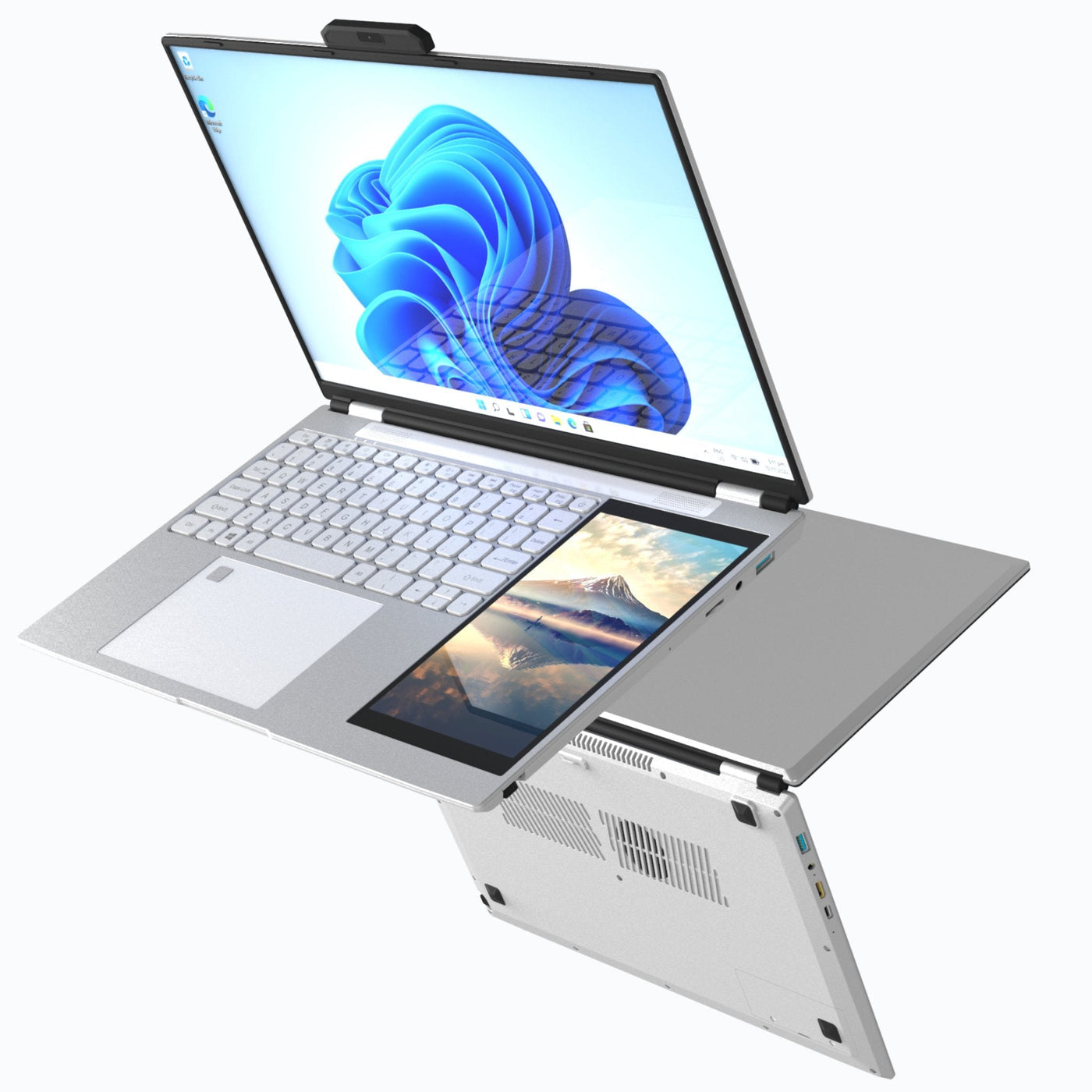 15.6" Laptop IPS Dual Screen 7” Mini Touch Screen Silver (1 TB SSD/ 32 GB RAM) | Intel® N95 CPU, Dual-band 2.4G/5G WIFI BacklitKeyboard | Windows 11 Pro with Mouse