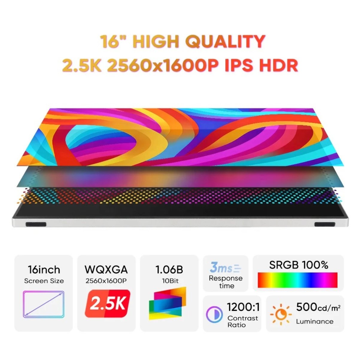 16” Wireless Gaming Portable Monitor | 2.5K 144Hz FHD IPS | Borderless | Magnetic Case & VESA | Built-in Speaker | Premium Aluminum Alloy Technical Support