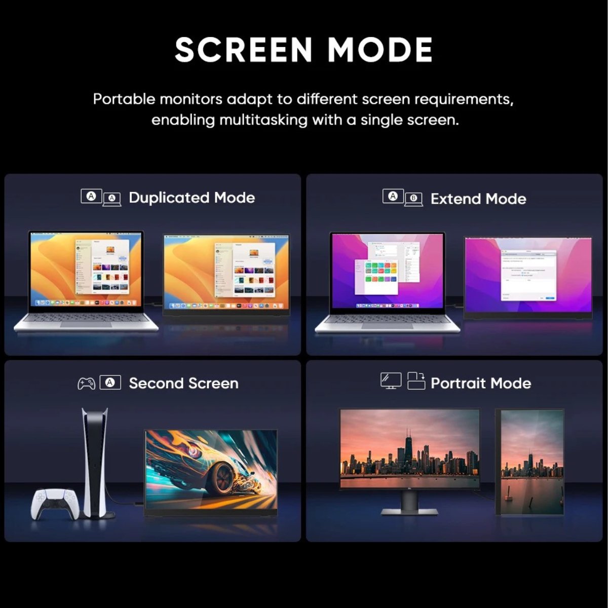 18.5” Wireless Portable Monitor FHD IPS USB-C HDMI with Kickstand & VESA | Built-in Speaker | Technical Support Line